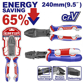 Kleště kombinované převodové 240 mm (úspora síly 65%) Kleště kombinované převodové 240 mm (úspora síly 65%)
