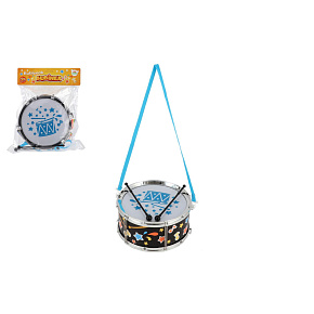 Buben/Bubínek plast 23x10cm s popruhem a paličkami v sáčku Buben/Bubínek plast 23x10cm s popruhem a paličkami v sáčku