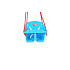 Houpačka Baby plast modrá nosnost 20kg 36x30x29cm 24m+ 