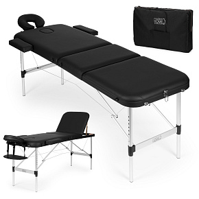Aluminium Massage and Rehabilitation Table, 3-Section Foldable in Suitcase + Bag, ModernHome
