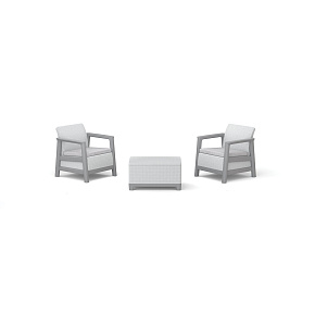 Scandi Linea balkonový set Ash šedá / Storm šedá / světle šedé podušky Scandi Linea balkonový set Ash šedá / Storm šedá / světle šedé podušky