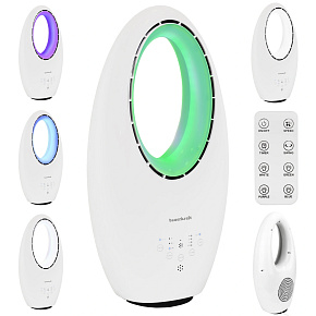 Modern Bladeless Standing Floor Fan 60W – 3 Modes, Remote Control, Timer, LED Lighting Modern Bladeless Standing Floor Fan 60W – 3 Modes, Remote Control, Timer, LED Lighting