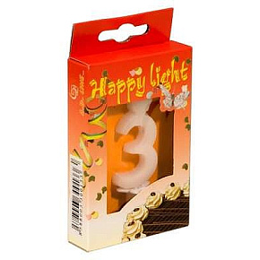 VERATEX Svíčka dortová -3- krabička 70mm (7908) VERATEX Svíčka dortová -3- krabička 70mm (7908)