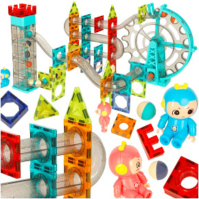 Magnetické kostky magnetic sticks mramorová kuličková dráha se zvukem hudbou hrající 118 prvků