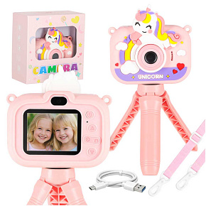 Digitální fotoaparát pro děti na stativu jednorožec růžový 8GB Digitální fotoaparát pro děti na stativu jednorožec růžový 8GB