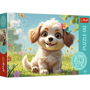 Puzzle Být štěňátkem 33x22cm 60 dílků v krabičce 21x14x4cm Puzzle Být štěňátkem 33x22cm 60 dílků v krabičce 21x14x4cm