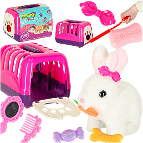 Králíček s mrkví plyšový chodí a hýbe ušima