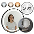 Lustro łazienkowe LED okrągłe ścienne 80 cm 3 barwy anti-fog włącznik dotykowy ModernHome
