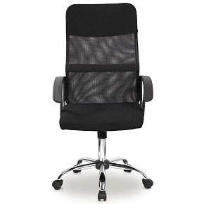 Black office chair with mesh backrest