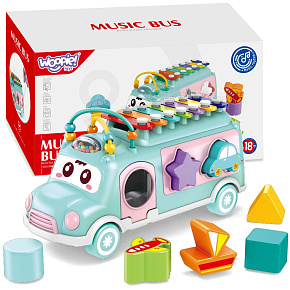 WOOPIE BABY Hudební autíčko Třídič s xylofonem Zelené