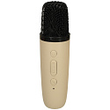 Sada na karaoke reproduktor Bluetooth mikrofon USB LED béžový