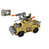 Vojenská sada obrněné auto+voják s doplňky plast na volný chod v krabici 27x18x12cm