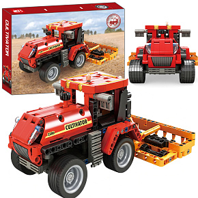 Lebula stavebnice sada 485 ks prvků traktor s kultivátorem