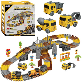 WOOPIE Autodráha XXL Elektrická Dráha Stavební Plácek 174 ks.