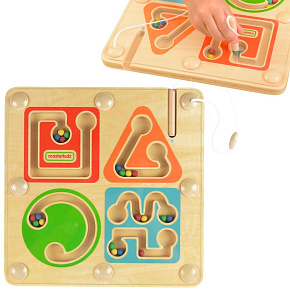 MASTERKIDZ Dřevěný Magnetický Labyrint Montessori Psací a Motorické dovednosti MASTERKIDZ Dřevěný Magnetický Labyrint Montessori Psací a Motorické dovednosti