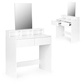 Velký moderní kosmetický toaletní stolek zrcadlo zásuvky ModernHome Velký moderní kosmetický toaletní stolek zrcadlo zásuvky ModernHome