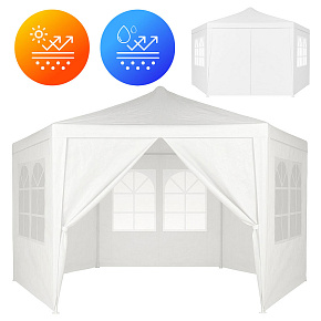 Garden Trade Pavilion Tent 2x2x2 m with Windows White MultiGarden