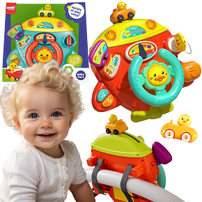 WOOPIE BABY Interaktivní Volant Letadlo Vozidlo na Postýlku Kočárek Efekty 18m+