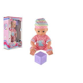 Panenka miminko 25cm pevné tělo plast s kostkou v krabici 15x27x8cm Panenka miminko 25cm pevné tělo plast s kostkou v krabici 15x27x8cm