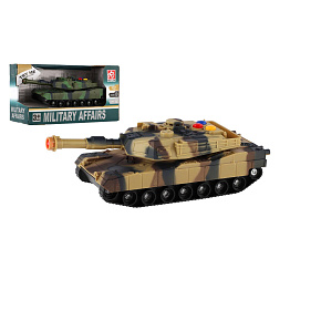 Tank plast 17cm na setrvačník na baterie se světlem se zvukem 2 barvy v krabici 20x11x9cm