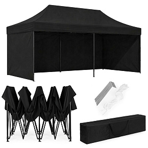 Automatic self-assembling event garden gazebo tent 3×6 m, black, MultiGarden