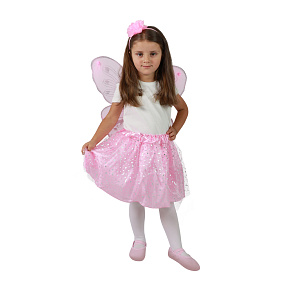 Dětský kostým tutu sukně růžová motýl s hůlkou a křídly Dětský kostým tutu sukně růžová motýl s hůlkou a křídly
