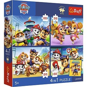 Puzzle Premium 4v1 Paw Patrol 4x88 dílků 28,5x20,5cm v krabici 28x28x6cm Puzzle Premium 4v1 Paw Patrol 4x88 dílků 28,5x20,5cm v krabici 28x28x6cm