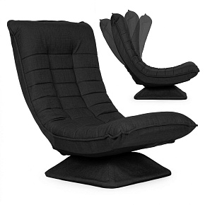 Adjustable swivel lounge chair reclining, chair for living room, black, ModernHome