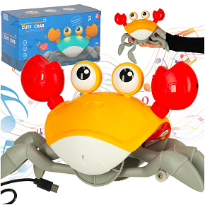 Krab utíkající plazící se senzor interaktivní akumulátor USB červený Krab utíkající plazící se senzor interaktivní akumulátor USB červený