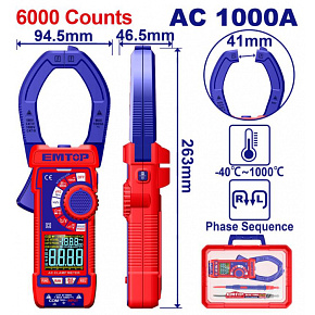Digitální klešťový multimetr AC 1000A RMS 6000 Digitální klešťový multimetr AC 1000A RMS 6000