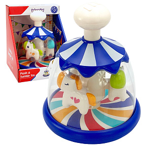 WOOPIE BABY Barevní Koníci Modrý Kolotoč Karusel