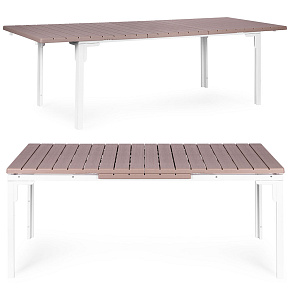 Extendable Garden Table 180–240 cm for 12 People, Steel & HDPE, Beige MultiGarden Extendable Garden Table 180–240 cm for 12 People, Steel & HDPE, Beige MultiGarden