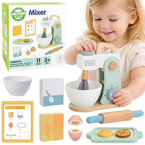 WOOPIE GREEN Dřevěný Kuchyňský Mixér Blender s Příslušenstvím 11 ks.