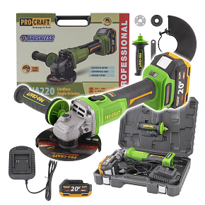 Aku úhlová bruska Procraft PWА220, 125mm Aku úhlová bruska Procraft PWА220, 125mm