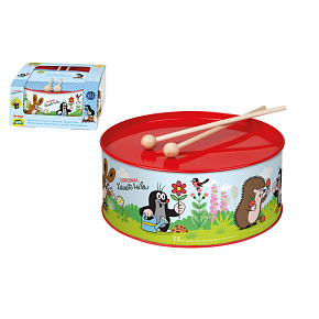 Bubínek Krtek plech 20cm s paličkami bez popruhu v krabici 21x10x21cm