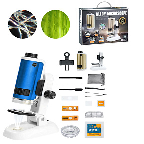 Lebula mikroskop vzdělávací pro děti digitální sada LED světlo zvětšení 100-250x modrý