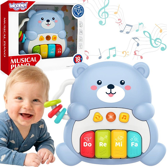 WOOPIE BABY Interaktivní Pianko Hudební Medvídek 1 ks.