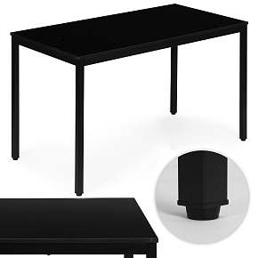 Table for Kitchen Dining Room for 4-5 People Computer Desk 120x60 cm Black ModernHome