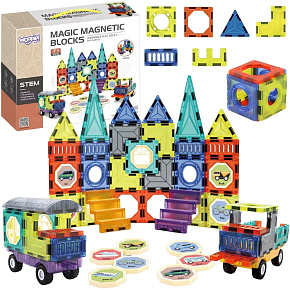 WOOPIE Magnetické Kostky 3D Sada Hrad Vozidla 71 ks. WOOPIE Magnetické Kostky 3D Sada Hrad Vozidla 71 ks.