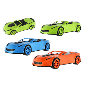 Auto sportovní plast 16x38cm na volný chod 3 barvy v síťce Auto sportovní plast 16x38cm na volný chod 3 barvy v síťce