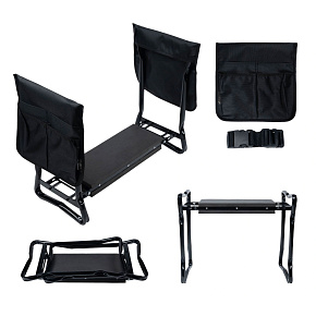 Foldable kneeling stool for gardening, tool belt, 2 organizers Foldable kneeling stool for gardening, tool belt, 2 organizers