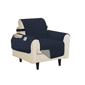 Povlak na pohovku - Potah na židli - Modrá/Šedá