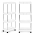 Plastic bathroom shelf with 4 shelves and wheels white ModernHome