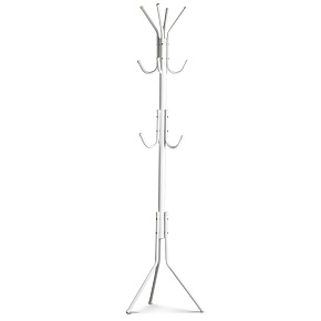 Floor Standing coat rack with 11 hooks for clothes, metal, white – ModernHome