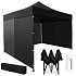 Garden event pavilion automatic pop-up tent, 3x3 m, black, MultiGarden