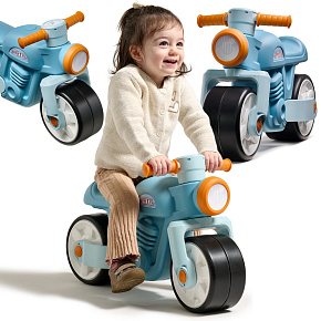 FALK Odrážedlo Tichá Kola Motorka Prem1er Retro Modrá 1+