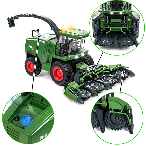 Lebula dálkově ovládaný kombajn RC hračka na dálkové ovládání světlo zvuk mýdlové bubliny zelený