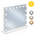 Kosmetické LED zrcadlo 57 × 46 cm s osvětlením, 3 barvy, nastavitelný jas, 15 žárovek ModernHome
