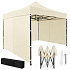 Garden event pavilion automatic pop-up tent, 3x3 m, beige, MultiGarden