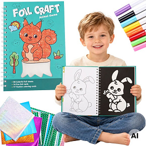 WOOPIE Kreativní sada fóliové obrázky Omalovánky Svět zvířat 121 dílů WOOPIE Kreativní sada fóliové obrázky Omalovánky Svět zvířat 121 dílů